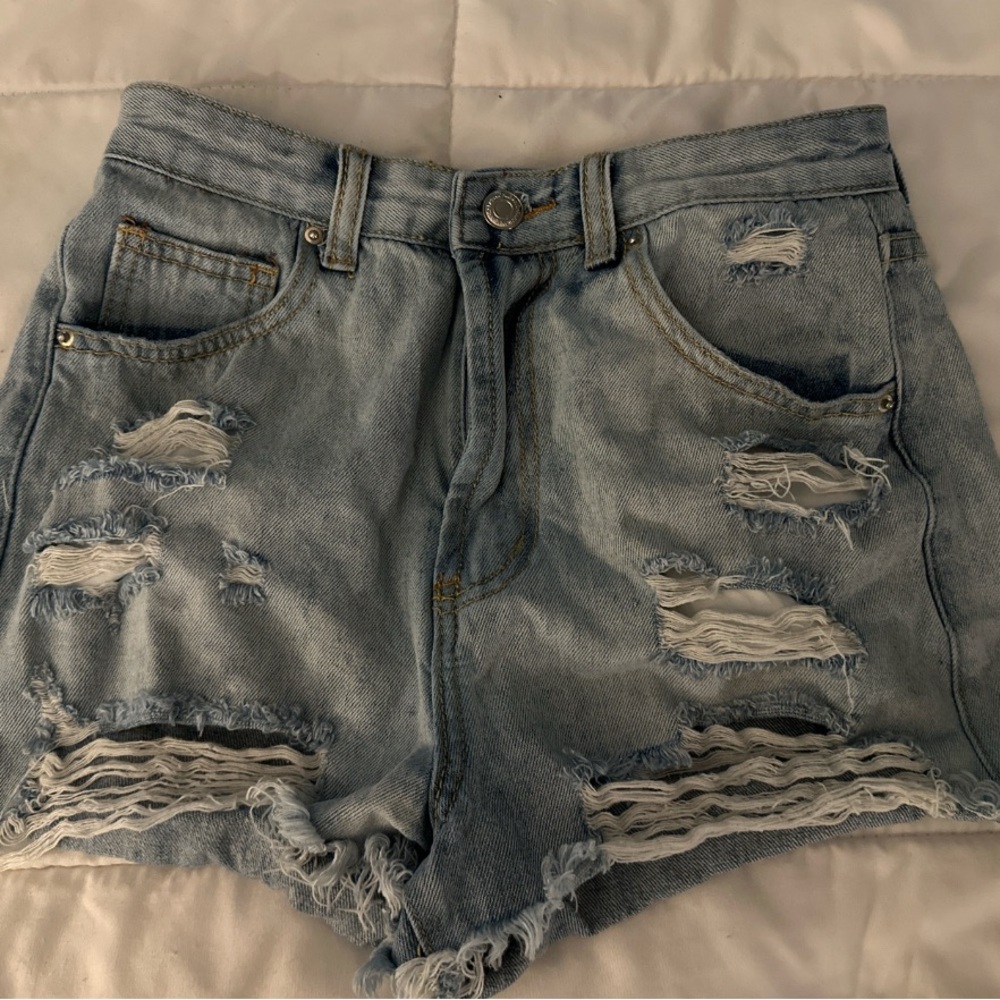 Distressed Denim Women Shorts